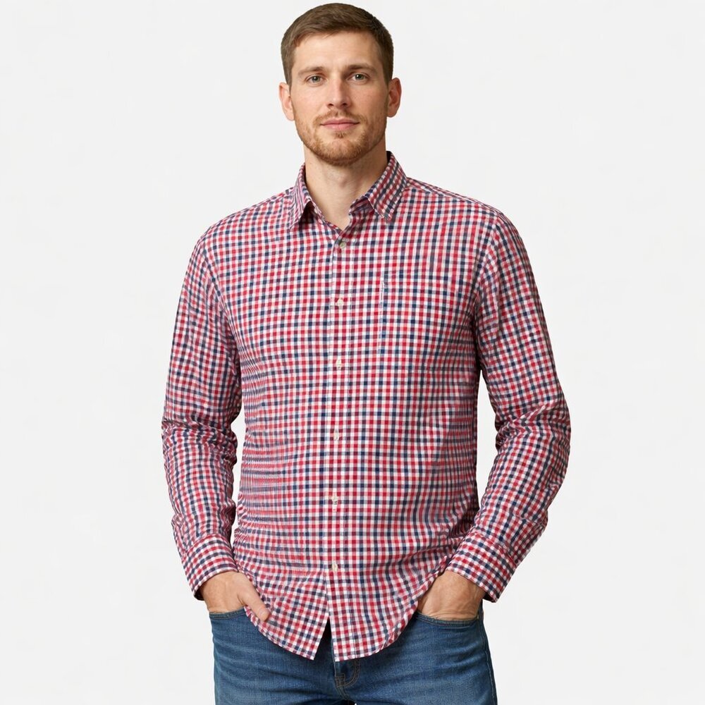 Barbour Men's Gingham Tailored Long Sleeve Shirt